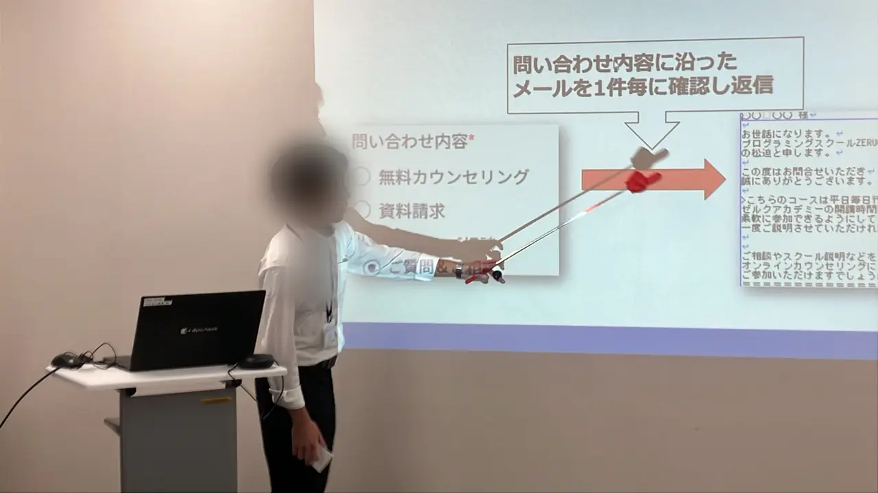 完成したシステムをプレゼンテーションする参加者